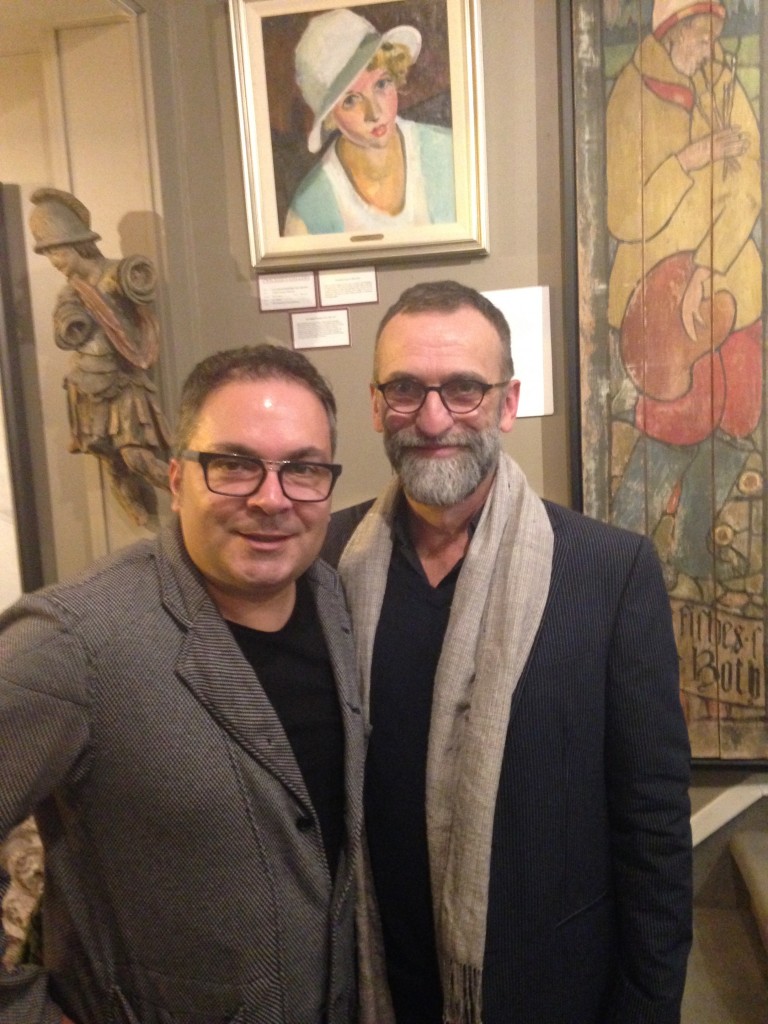 Gaetan Lang and Jules Chamberlain enjoying the evening of music and art.